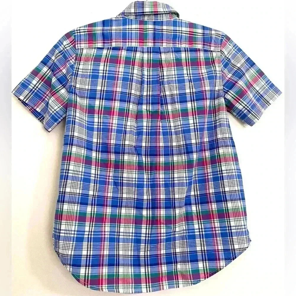 Ralph Lauren Plaid Kids Button Down Short Sleeve Shirt, 10-12M